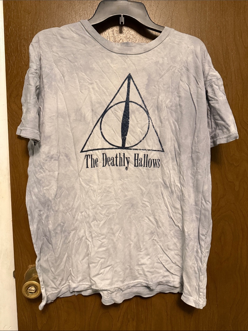 Gray Tye Dye 'The Deathly Hallows' Graphic Tee XL